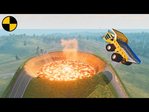 Cars vs Volcano #3 😱 BeamNG.Drive