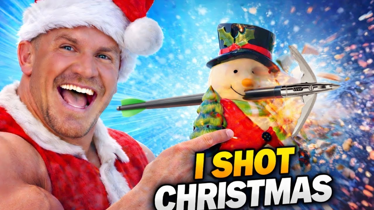 SLOW MOTION 80lb Bow VS Christmas W/ a $200,000 camera 🤯