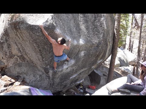 Lake Tahoe Bouldering: Flight of the Mud Falcon (V8)