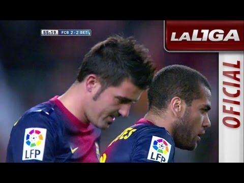 Gol de Villa (2-2) en el FC Barcelona - Real Betis - HD