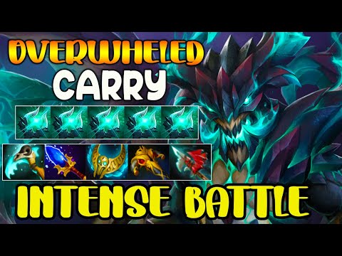 OVERWHELED CARRY - INTENSE BATTLE - OUTWORLD DESTROYER - DOTA 2 GAMEPLAY