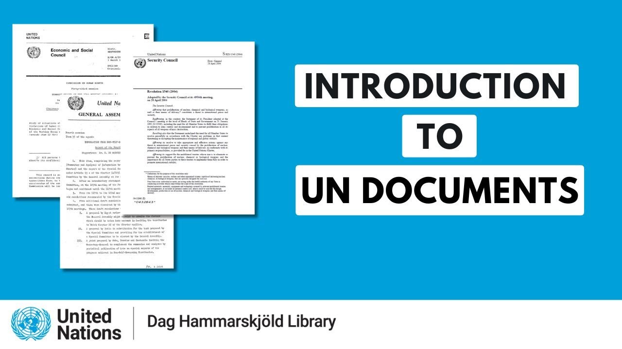 Training webinar: Introduction to UN documents - Research Guide