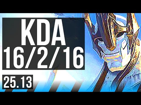 GALIO vs IRELIA (MID) | 16/2/16, 43k DMG, Legendary | KR Master | 25.13