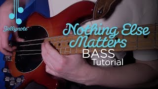Nothing Else Matters Metallica - Solo Bass Guitar Tutorial