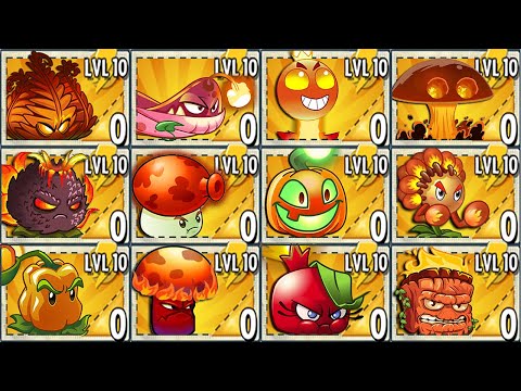 All FIRE Plants Power-Up! vs Gargantuar (PVZ2)
