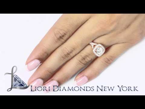ER-SOLD-087 - 1.59 Carat F-VS2 Round Diamond Engagement Ring 14k Rose Gold Vintage Style