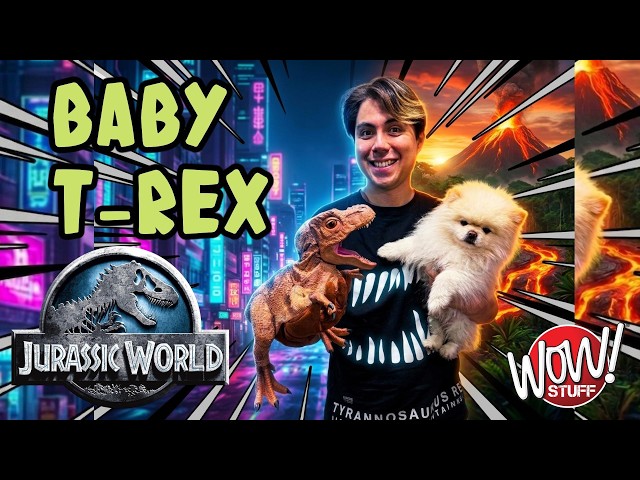 Vídeo relacionado con Wow! Stuff Jurassic Park Real FX Baby T.Rex Dinosaurio, edición Especial, Juguete animatrónico hiperrealista, Realista con Sonidos de película Reales, Regalos Oficiales de Jurassic World,