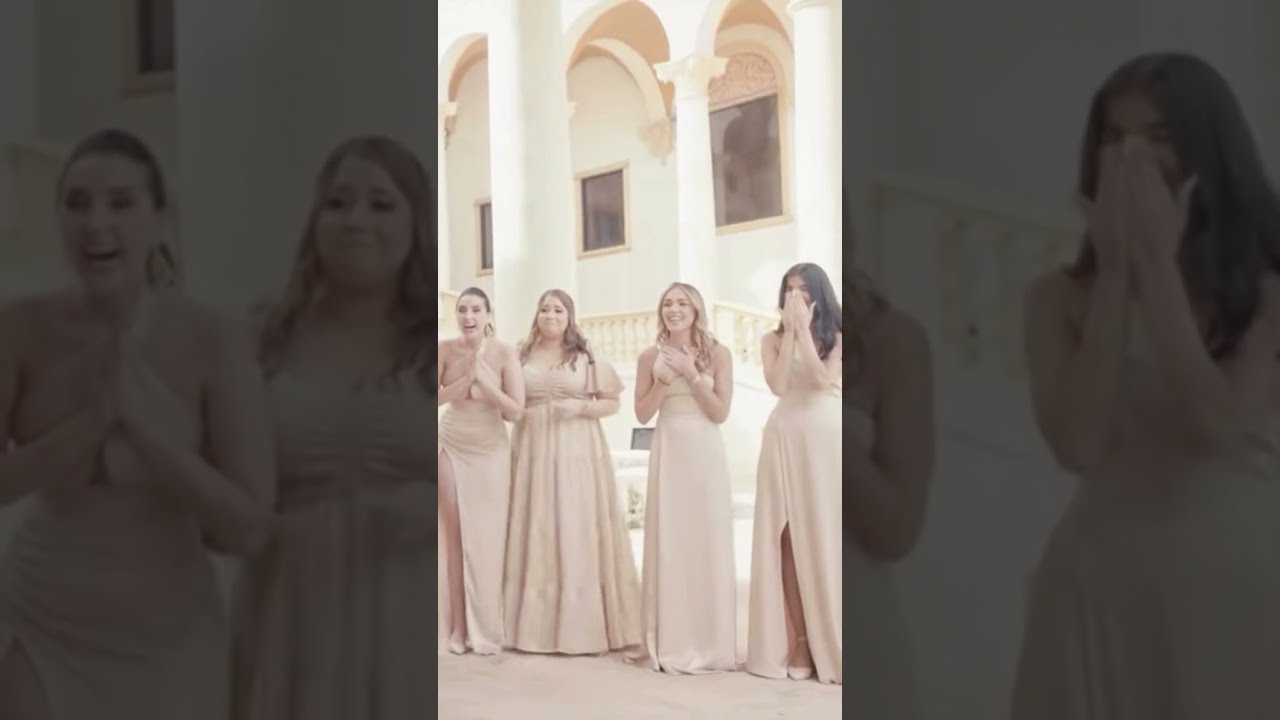 “1st look with my bridesmaids” Their reaction is everything ✨❤️😭
