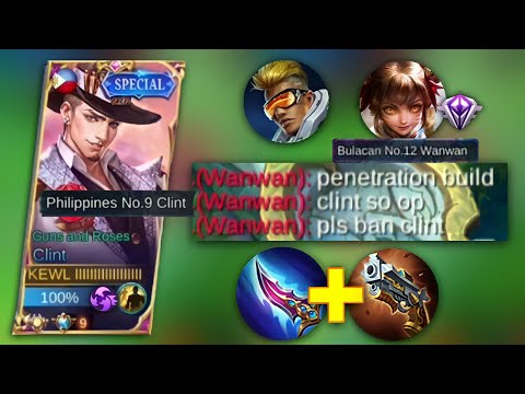 CLINT NEW GOD MODE BUILD AND TOTALLY DESTROYED 2 MARKSMAN META!! CLINT BEST ONE SHOT BUILD - MLBB