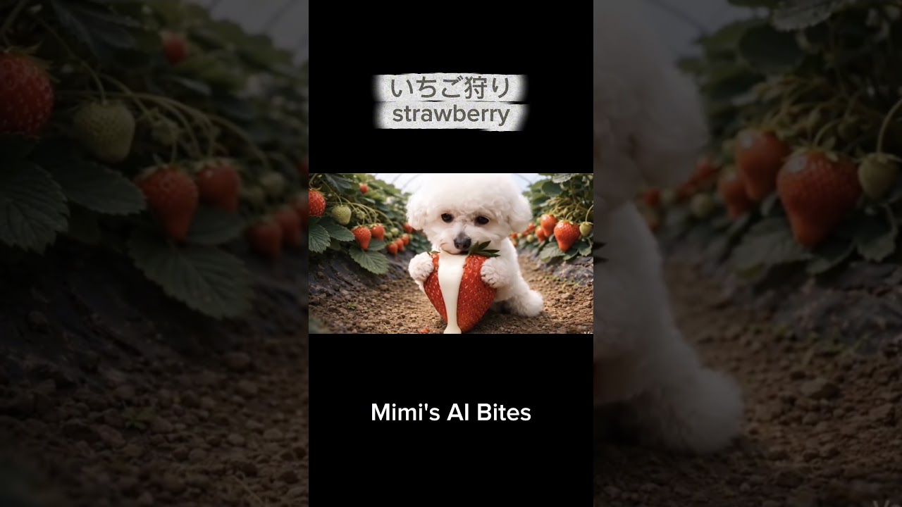 Fresh Strawberry ASMR 🍓🐶 Cute Dog Mimi Eating! いちご狩りモッパン🤍