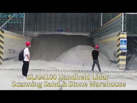 SLAM100 Handheld Lidar Scanning Sand & Stone Warehouse & Calculate volume of the Pile Body