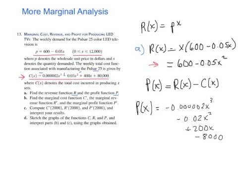 Marginal Analysis (p. 211 #13)