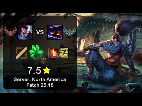 Yasuo Mid vs Veigar - NA GrandMaster - Patch 25.18