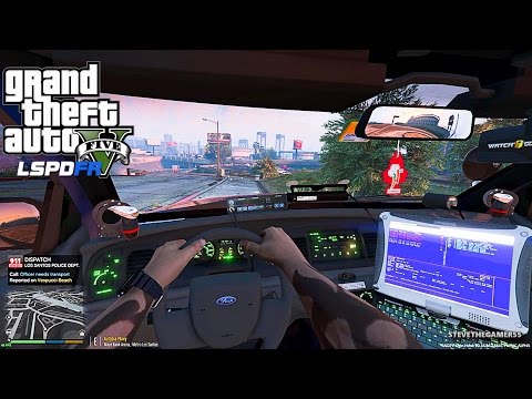 GTA 5 LSPDFR 0.3 - EPiSODE 13 - LET'S BE COPS - CITY PATROL (GTA 5 PC POLICE) FIRST PERSON