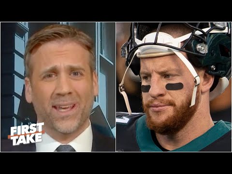 馬克斯-凱勒曼抨擊卡森-溫茨為被賈倫-赫茲取代而 "大發雷霆"--《第一視角》。 (Max Kellerman rips Carson Wentz for 'pouting' about being replaced by Jalen Hurts | First Take)