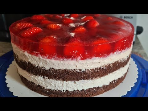Fruity Chocolate Strawberry Cake with Curd Mascarpone Cream. Simply delicious!