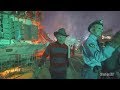 [4K]  Chucky, Freddy, Jason, & LeatherFace on Studio Tram - Universal Halloween Nights