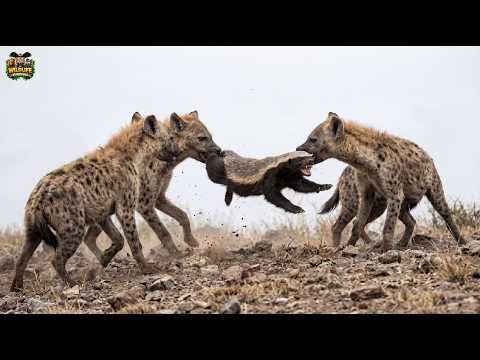 Honey Badger vs 7 Wild Dogs – A Brutal Fight for Survival! 🔥🐺