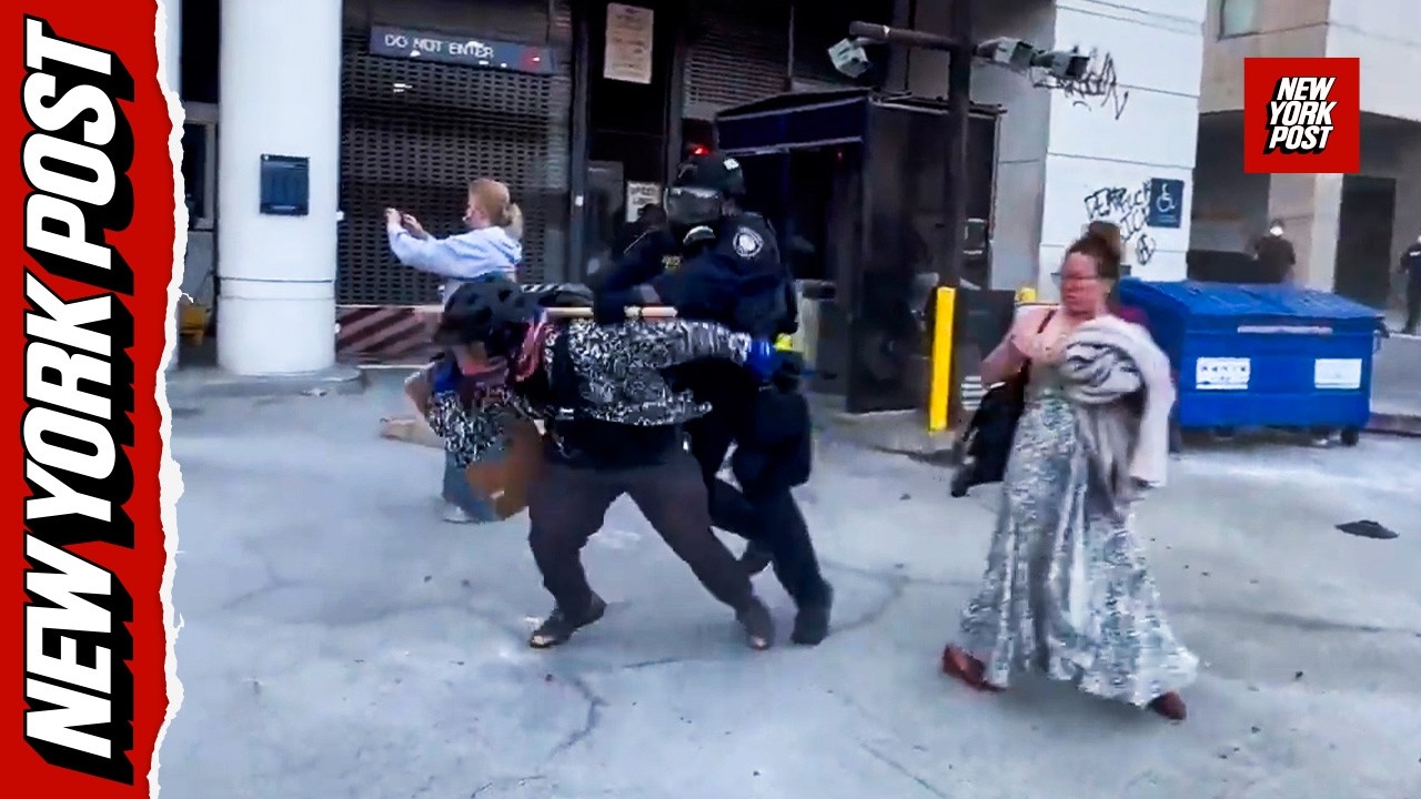 Protestors vandalize federal building, clash with cops after LA ICE raids