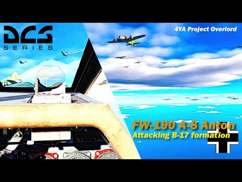 FW-190 A-8 attack B-17 formation | DCS WW2 | 4YA Project Overlord | POV