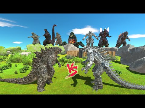 Team Godzilla 2021 vs Team MechaGodzilla. Who wins ? - Animal Revolt Battle Simulator