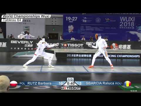 2018 241 T64 07 F E Individual Wuxi World Championships BLUE RUTZ POL vs SBARCIA ROU