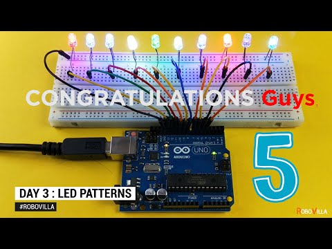 Day:3 | LED Patterns using Arduino | Arduino Uno Zero to Hero | RoboVilla Tutorial Project