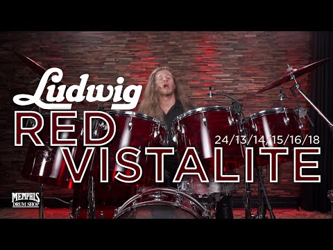 Used Ludwig 1970's Red Vistalite Drum Set 24/13/14/15/16/18