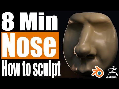 How to Sculpt a Nose in  3D 8 Minutes Fundamentals