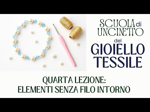 TEXTILE JEWELRY CROCHET SCHOOL - FOURTH LESSON: ELEMENTS WITHOUT THREAD AROUND