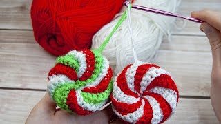 How to Crochet a Christmas Ornaments: Candy | Decoration pattern