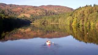 preview picture of video 'Autumn Fishing Boat Loch Faskally Pitlochry Highland Perthshire Scotland'