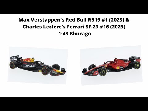 F1 Diecast Model M. Verstappen's Red Bull RB19 #1&C. Leclerc's Ferrari SF-23 #16 (2023) 1:43 Bburago