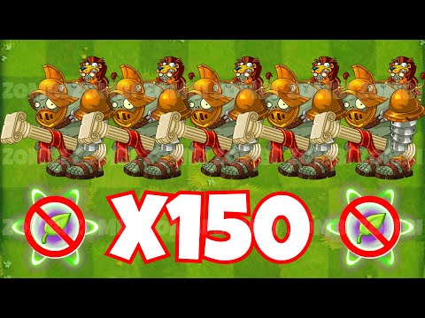 PvZ 2 Plants No Plant Food VS 150 Gladiator Gargantuar Zombie - Who Will Win?