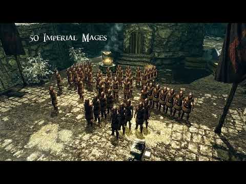Skyrim Battles - 50 Fire Mages vs 50 Imperial Mages