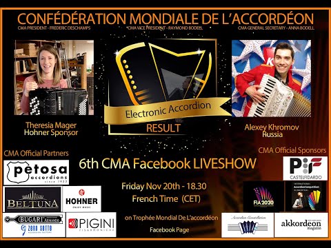 6th CMA Facebook Live Show - Alexey Khromov (Russia). Theresia (Hohner Sponsor) Results Electronic