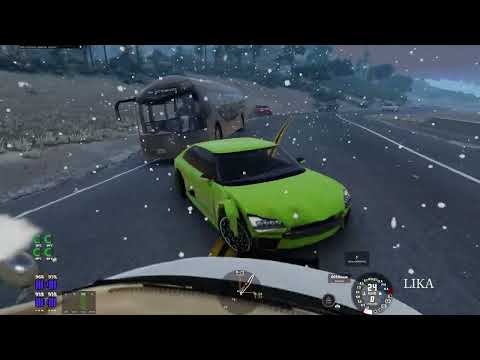 Blir jagad av polisen i storm. Kaos