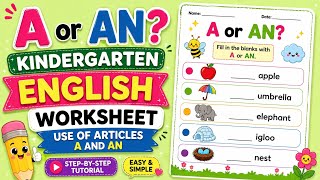 How to Make A and An Worksheet in Canva | Kindergarten English Worksheet Tutorial