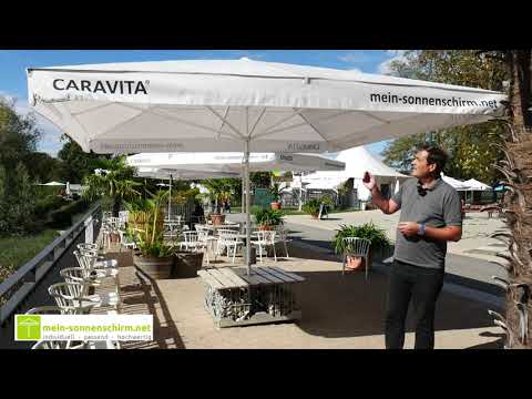 Windstabiler Gastronomie Sonnenschirm im Portrait: Caravita Supremo