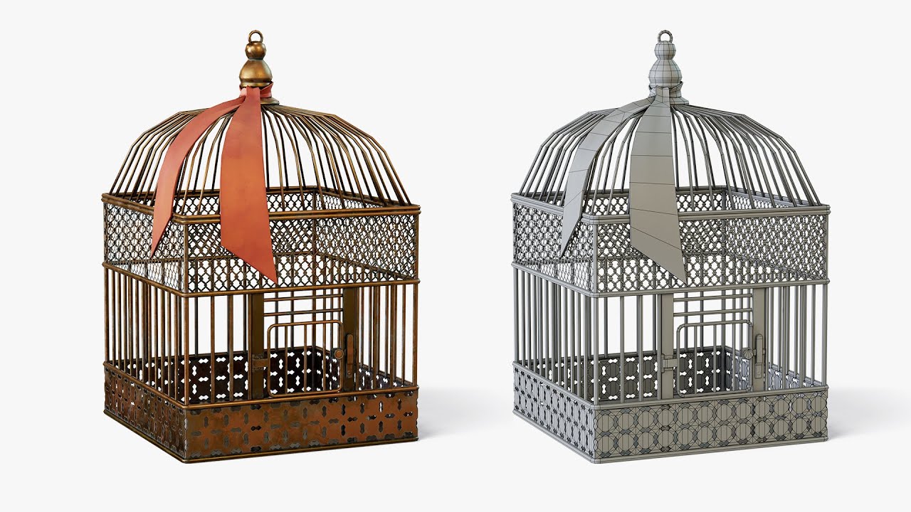 Vogelkooi Flapper-stijl 3D Model