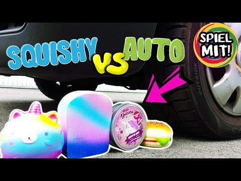 MIT AUTO ÜBER SQUISHY, INTELLIGENTE KNETE, SLIME FAHREN! Ninas + Kaans verrücktes Experiment