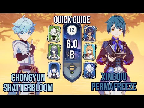 A guide to Shatterbloom Chongyun & Permafreeze Xingqiu | Spiral Abyss Floor 12 (Genshin Impact 6.1)