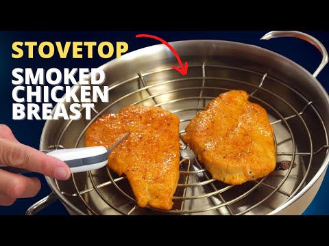 Smoked Chicken Breast on the Stovetop | Demeyere Resto Stainless Steel Indoor Smoker