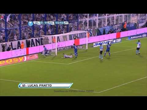 Gol de Pratto. Vélez 1 Racing 0. Fecha 12. Torneo Inicial 2012. Fútbol Para Todos.