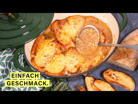 Zwiebelsuppe Französische Art mit Käse überbacken 🤤👌