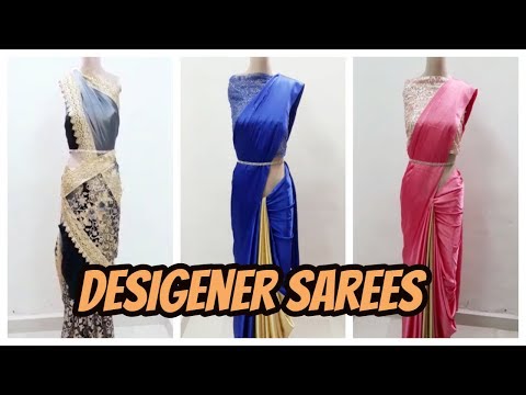 Mstar yellow and grey satin silk saree with designer blouse,...