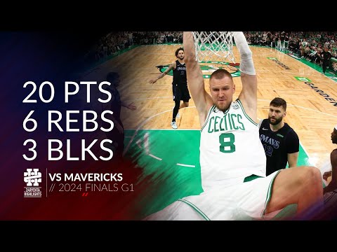 Kristaps Porzingis 20 pts 6 rebs 3 blks vs Mavericks 2024 Finals G1