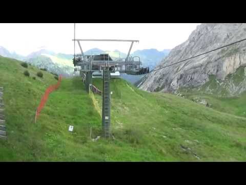 Discesa integrale seggiovia Agamatic "Sella Brunech" in HD - Alba di Canazei (TN)