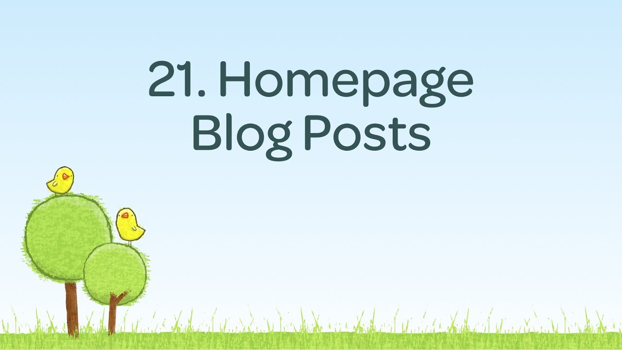 Showing blog posts on the homepage
