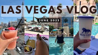 LAS VEGAS VLOG | June 2023 | MGM Grand Pool Pod | COSMO Pool Daybed | Lemongrass at ARIA #lasvegas